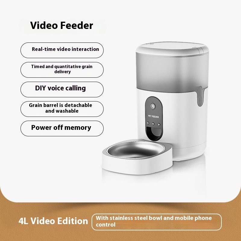 Cat Food Automatic Timing Feeder Video Interactive Pet Cat Feeder